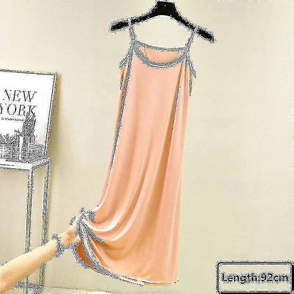 Saumattomat alushameet naisille, hihaton jääsilkkinen aluspaita alushame S _h Beige-92cm XL Weight(65-80kg)