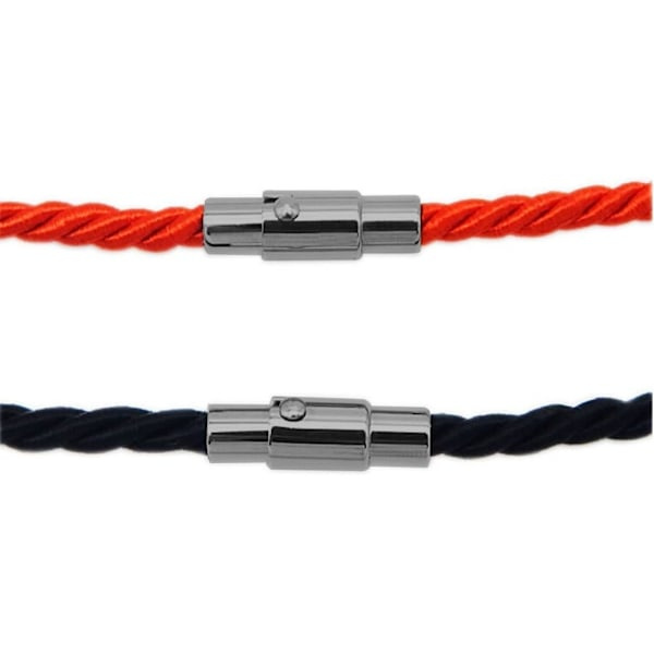 10 st magnetiska smyckeslås för läderhalsband armbandssnöre ändlock för smyckestillverkning (svart, 6 mm)