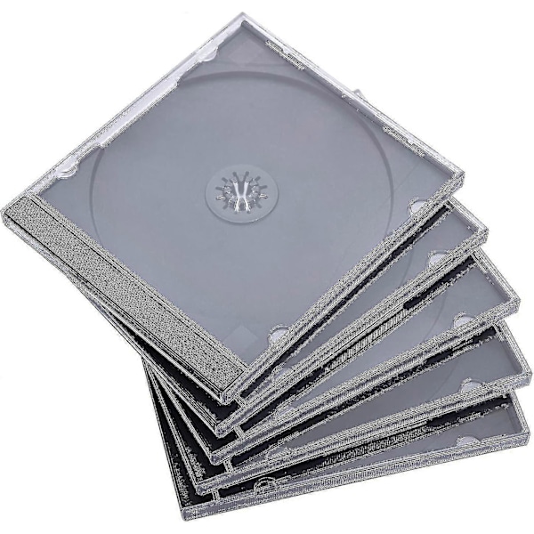 25-pack Standard Enkelt Transparent CD-fodral med Monterad Svart Bricka