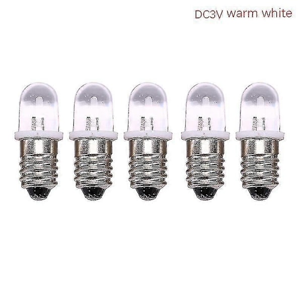 5 kpl E10 Led-lamppu E10 DC 3V 4.5V Instrumenttilamppu E10 Merkkivalolamppu Vanhanajan Taskulamppulamppu xi S20241227444