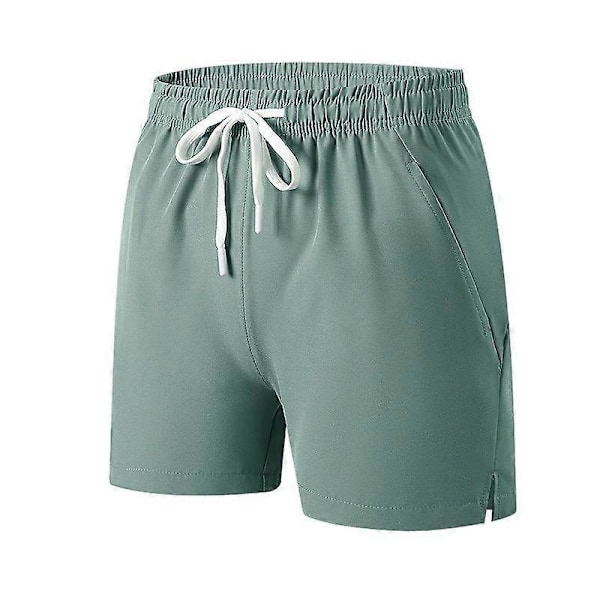 Treningsshorts for menn, pustende, hurtigtørkende, lette atletiske shorts med lommer - Militærgrønn M