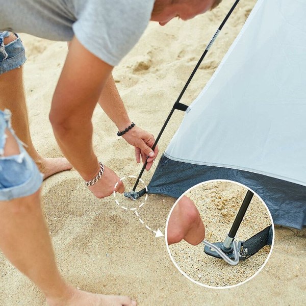 Teltpløk jordkrog stok aftrækker teltpløk med trækkrog trækkrog telttilbehør bælte plasthåndtag 3 stk.