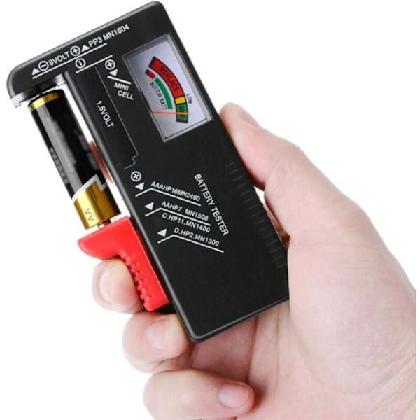 Universal batteritester, digital batteritester, til AA AAA CD 9V knapbatterier 1,5V til måling af batterispænding