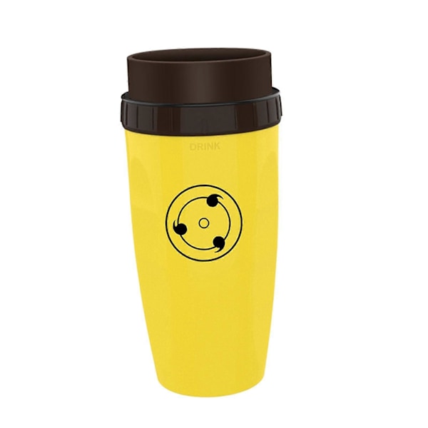 Bärbar Coverless Twist-mugg med isolerad kaffekopp i rostfritt stål Yellow wheel