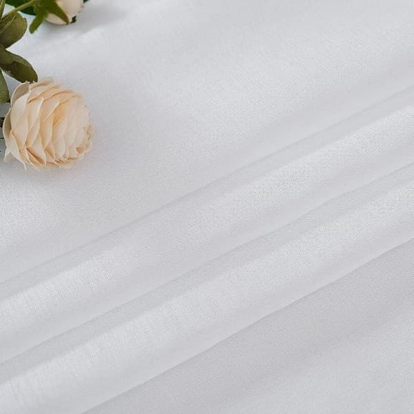 2-pack Transparenta Voile-gardiner med öljetter, 140x225 cm, för vardagsrum och sovrum Vit 140*270cm
