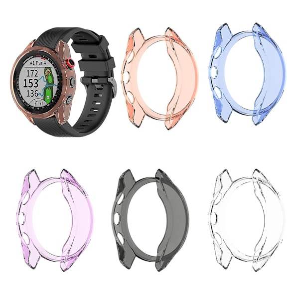 Suojaava kuori Kirkas naarmuuntumaton Tpu-kellokuori Suojaus Yhteensopiva Garmin Approach S62 Transparent Purple