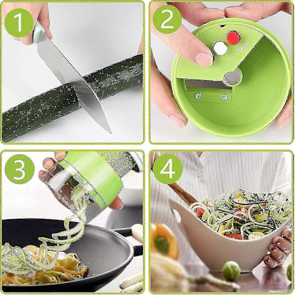 Spiralskärare för grönsaker, 3 i 1 grönsaksspaghetti spiralizer, spiralskärare för grönsaker för zucchini-nudlar