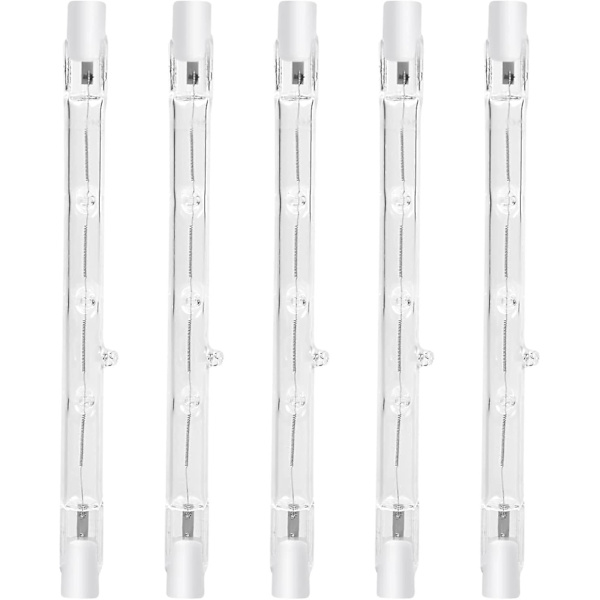 100w 118mm R7s Dimbar Halogen Pære Varmt Hvit 2800k R7s Lineær 1500lm Spotlight Ac220-240v(5stk)