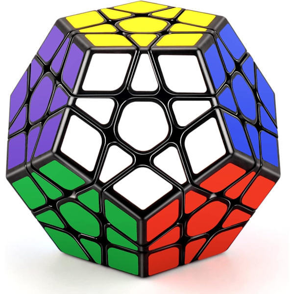 Rubiks Cube 3x3, 3x3 Dodekaeder Speed Cube, Puzzle Speed Cube til børn og voksne, Sort
