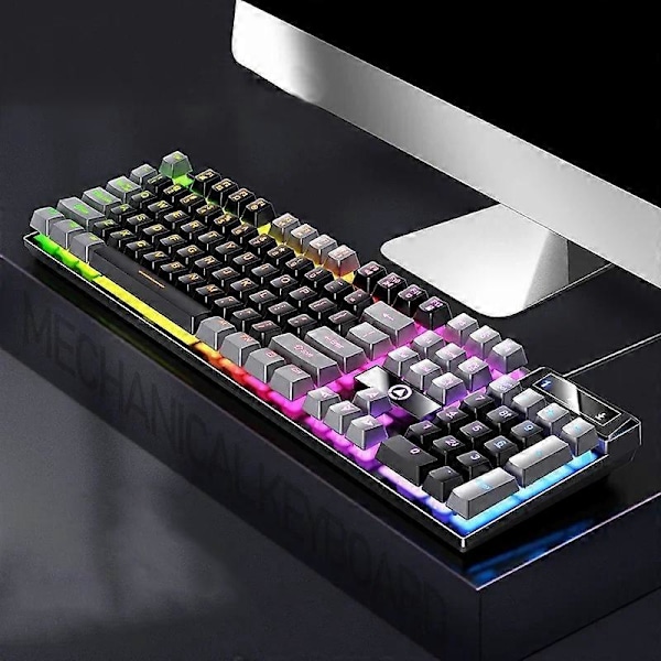 YINDIAO K500 Taustavalaistu Langallinen Peliklaviatura Ympäristövalaistus Kotikoneen Klaviatura Multicolor Style B