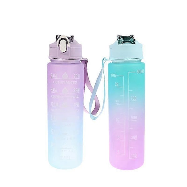 900 ml urheilujuomapullo, tiivis, ulkoiluun, matkustamiseen blue