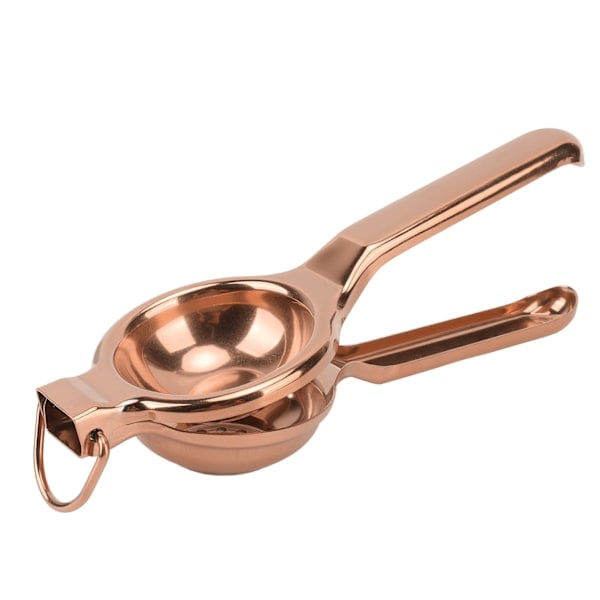 Stainless Steel Lemon Squeezer Ergonomic Ultra Long Handle Handheld Juicer with Lifting Loop for Kitchen Rose Gold