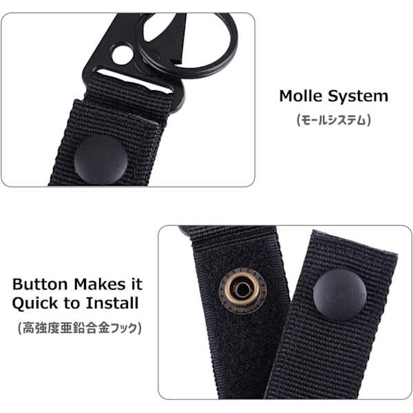 Taktisk hængende bælte webbing karabinhage spænde strop nylon snap hook clip, nøglering nøgleholder ring taktisk rygsæk clip