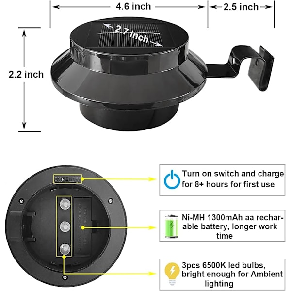 Solcellelamper - 6-pakks vanntett solcelledrevne dekorative hagelys for uteplass, terrasse og veranda