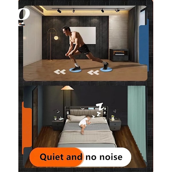 Dobbeltsidede Glidende Diske Core Sliders Ultimate Core Trainer Gym, Tæppe og Hårdt Gulv Øvelses Glidende Diske Dobbelt Hjem Grey