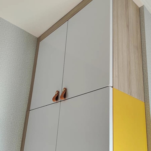 Hardware Lær Håndtak Robust Flerbruks Skaphåndtak For Soverom F3420 Caramel Brown