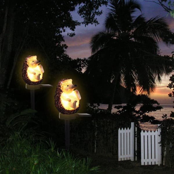 Solcellelampe med pindsvin Havebelysning