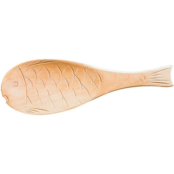 Kreativ fiskformad träslev, träslev, omålad risskopa, hushåll (färg: brun)