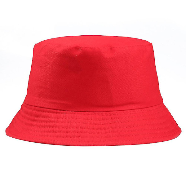 Hinkhatt med bred brätte Solskydd Casual Stil Fiskehatt Solhatt Utomhus Män Kvinnor Hinkhatt för Semester Red