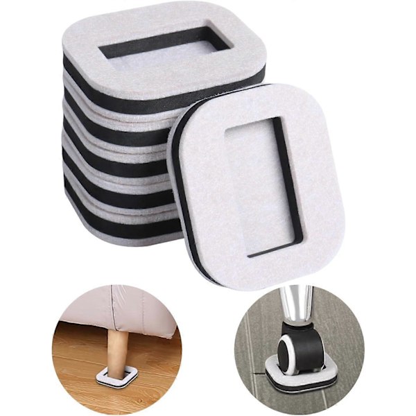 Filt Möbelunderlägg Hjulkoppar för Hårda Golv, Filtbotten Möbelkuddar för Möbler, Soffor, Sängar, Stolar Förhindrar Repor 5 Pcs Beige