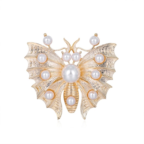 3 st Broschnål Ljusglans Mode Utseende Smycken Snygg Faux Pearl Butterfly Damkläder Brosch Födelsedagspresent för dagligt bruk