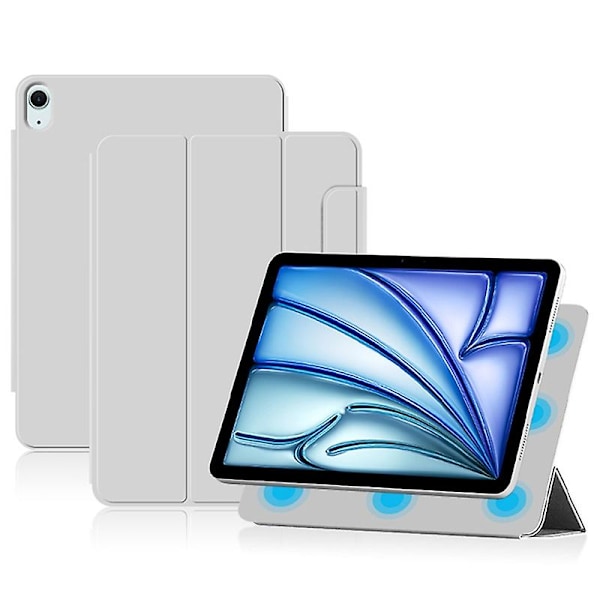 Stativtaske til iPad Air 13 (2024) (M2) - Stødsikker Magnetisk PU Læder Flip Tablet Cover - Grå Multicolor Grey