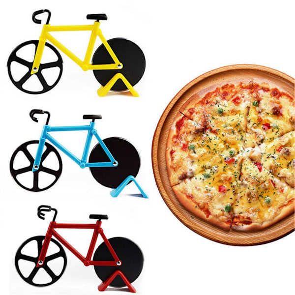 Uutuus Pyörän Muotoinen Pizzaleikkuri Kaksoispyörä Leikkuri Keittiö Koti Sisustus Työkalu KAESI Yellow