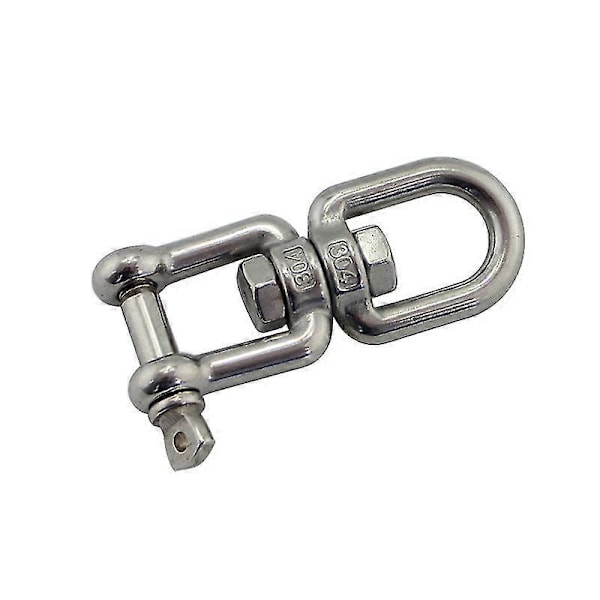 2 stk 304 Rustfritt Stål Roterende Ring Kjede Spenne Rigging M6 - SNNGV