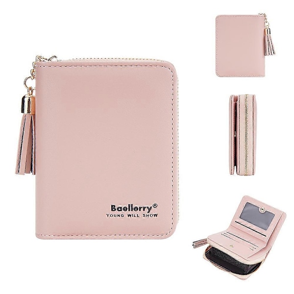 BAELLERRY N3244 Tyylissä PU-nahkainen Naisten Lyhyt Lompakko Organisaatiokortti Laukku Tassel-Vetoketjulla Multicolor Style B