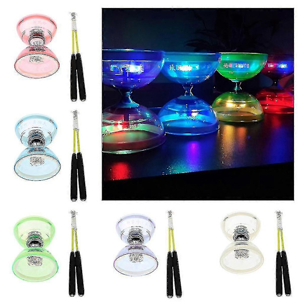 Professionell Diabolo Set Leksak Hög Hastighet Mjuk Jonglering Med Rep Hobbyer Barn Klassisk Handlek Present White