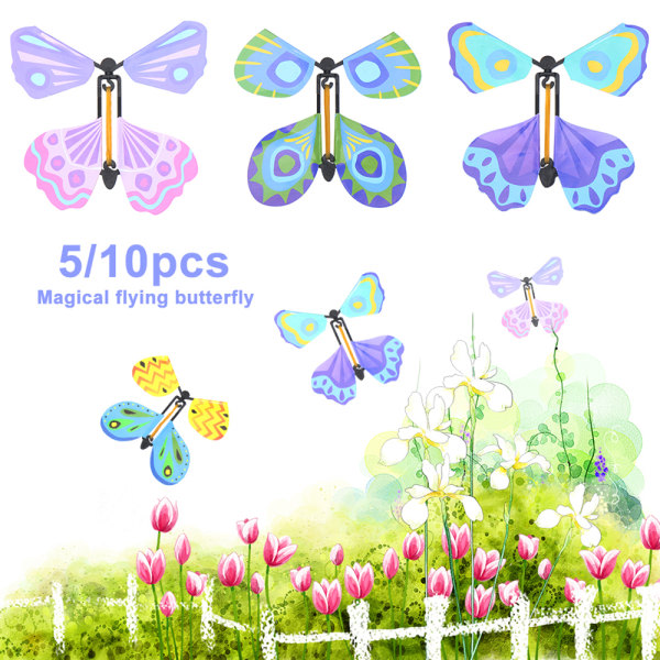 Magiske flygende sommerfugl flygende kort 10 stk
