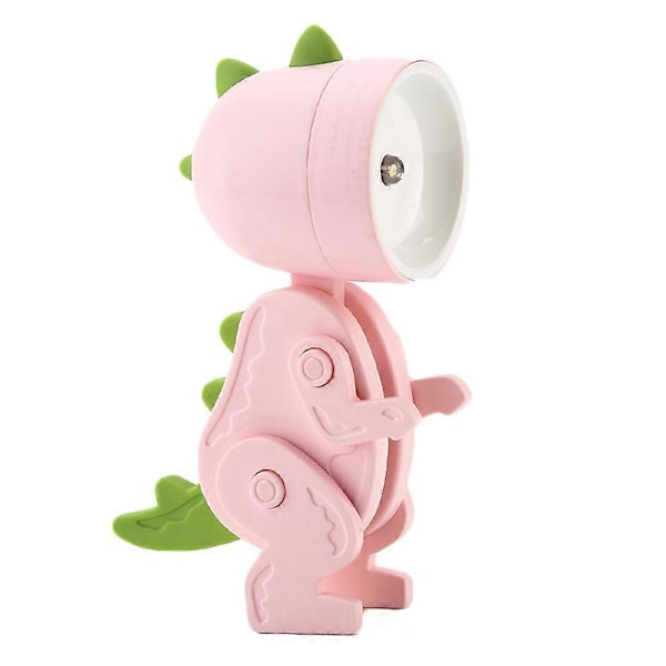 Tegneserie Natlampe Børnelampe Mini Dinosaur LED Skrivebordslamper Sød DIY Bærbar med Justerbar Vinkel til Børn Studerende Soveværelse Bogstøtter Børneværelse Pink