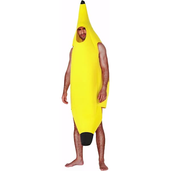 Banankostume til voksne og børn, nemt gruppekostume til Halloween, julefester