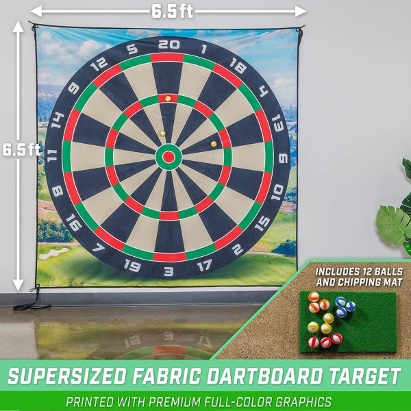 Golf Chipping Game Set med klibbig spelmatta 180*180cm