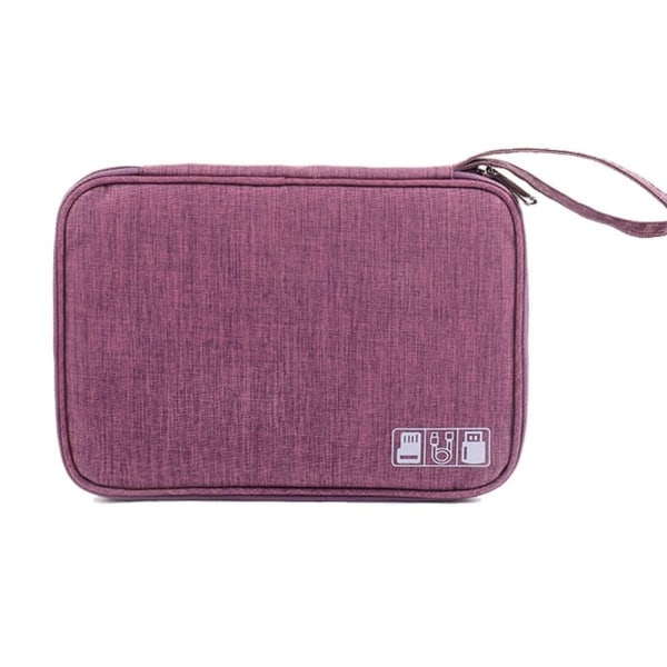 Reisekabelveske Organizer Lader Oppbevaring Elektronikk USB-etui Purple