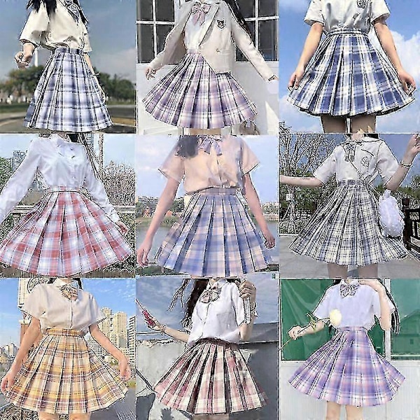 Jk Uniform Täysi Setti Kirjailtu Paita Pliseerattu Hame X Hawthorn Tree