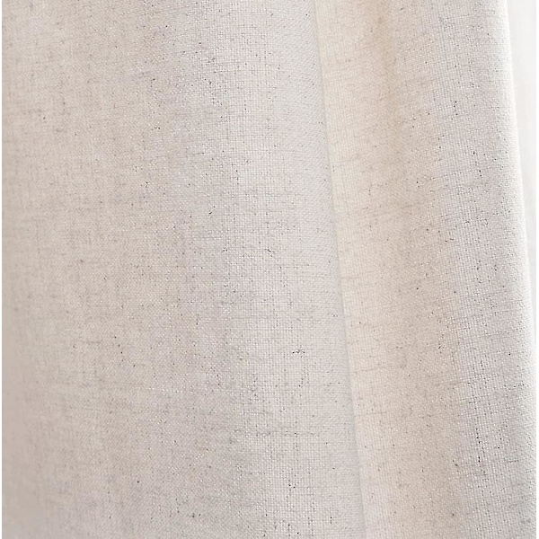 Maalaistyylinen suihkuverho röyhelöreunuksella, pellavasekoitteinen suihkuverho kylpyhuoneeseen, luonnollinen, 72\"x72\"