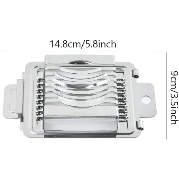 Rustfrit æggeskærer i rustfrit stål, metalskærer til æg, multifunktionel æggeskærer til skæring af pocherede æg, kogte æg, andeæg osv.