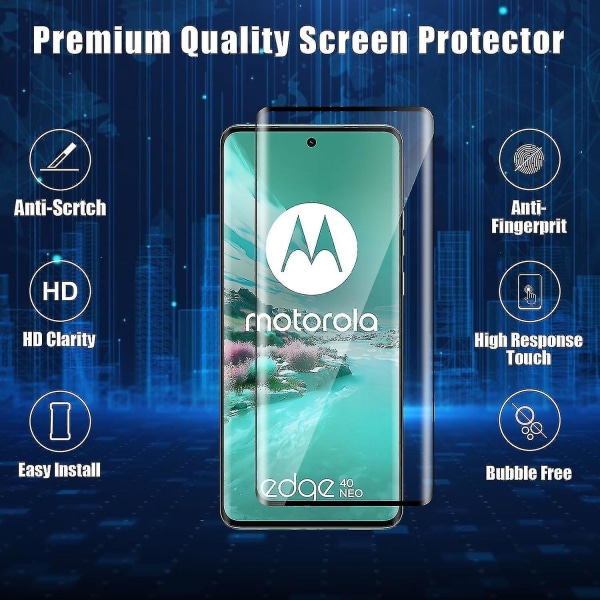 For Motorola Edge 40 Neo 5g 3d buet skjermbeskytter sidelim Touch Sensitive herdet glassfilm