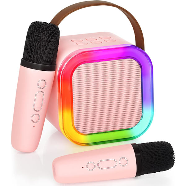 Karaokemaskin för barn och vuxna, bärbar Bluetooth-högtalare med trådlös mikrofon, presenter till födelsedagsfest