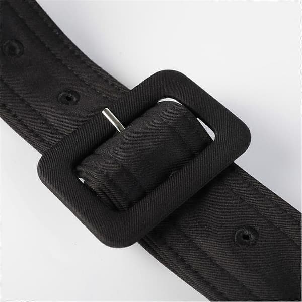 Damebelte med spenne, bred erstatningsbelte for trenchcoat, til dekorasjoner White cloth button