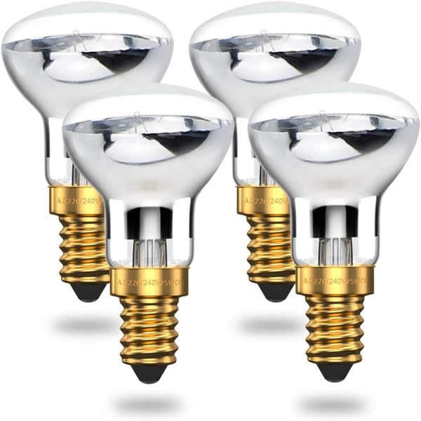Laavalamppu Hehkulamppu 25W E14 R39 Lämmin valkoinen Lämmin valkoinen Heijastinlamppu SES Pieni Edison Ruuvainen Hehkulamppu Spotlight lamppu (4 kpl pakkaus)