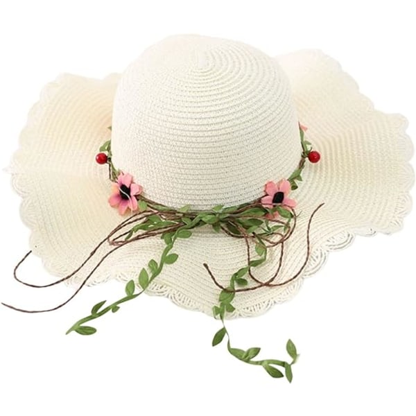 Dame Blomster Foldbar Floppy Bredskygget Solhat Sommerhat  UPF 50+ Solskygge Hat Strand Cap til Strandferie
