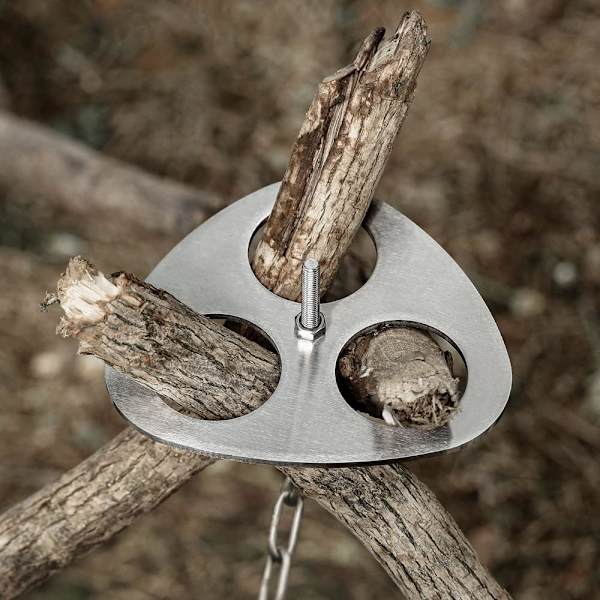 Bærbar bålrist, utendørs kokeutstyr, båltilbehør, tre-grenet camping koke tripod