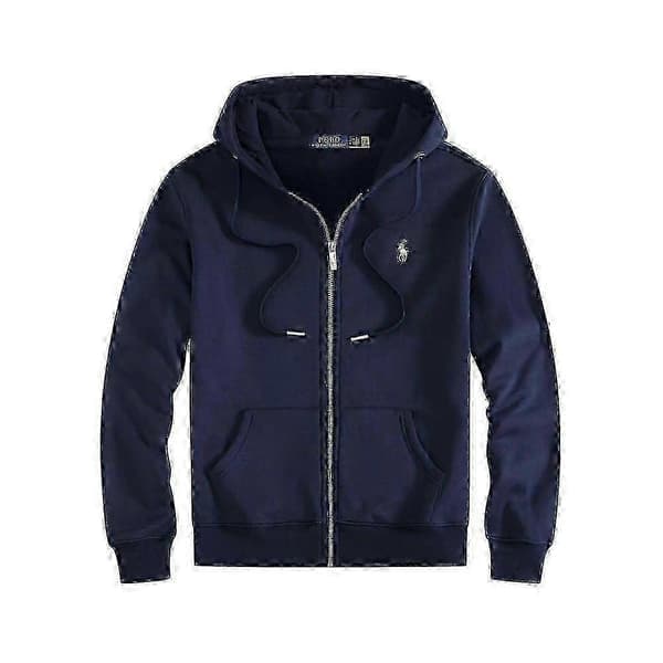 Pikétröja med broderi för män med fleecejacka och kofta Grey Sweatshirt L