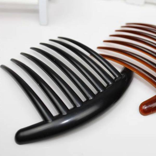 Fransk Twist Kam Retro Celluloid Hårkam 7 Tenner Sklisikker Kam Hårstyling Brown