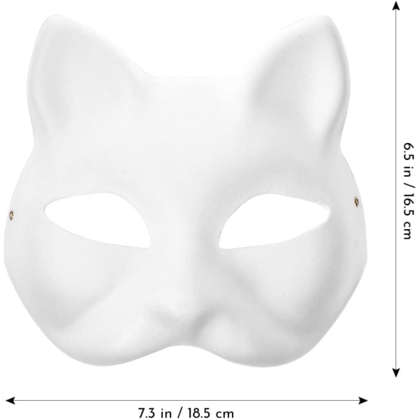 10 stk Therian Mask Cat Fox Mask Therian Halloween Mask Therian kostyme for barn Voksne Blank maske til julefest & Therian WELLNGS