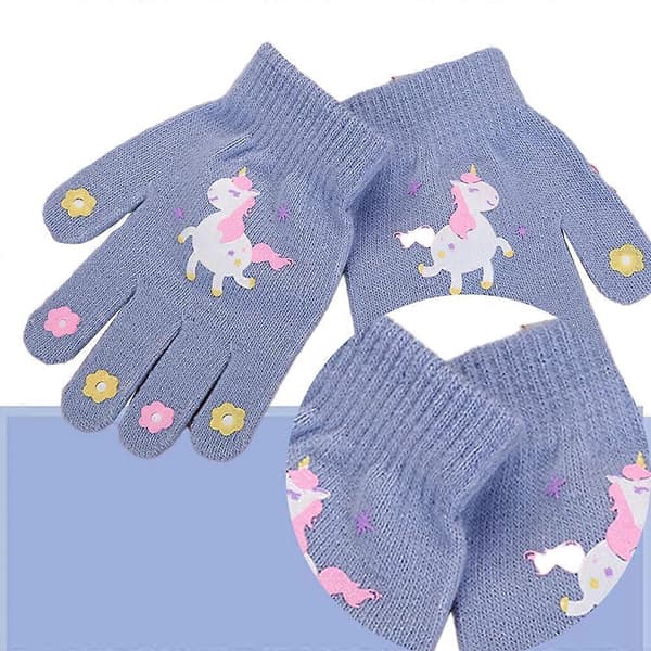 Barnhandskar Vinter Stickade Handskar Stretchiga Helfingerhandskar Vantar för Pojkar och Flickor Style 6