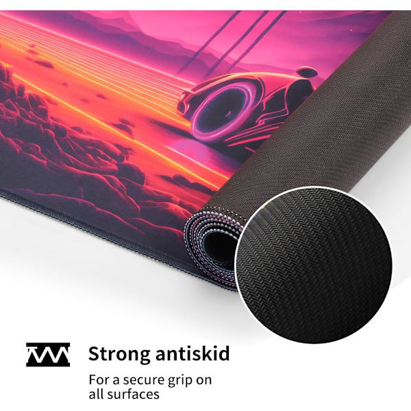 Anime musematte, 900 x 400 mm stor gaming musematte, gaming skrivebordsmatte, utvidet musematte, (UK16-zicar)