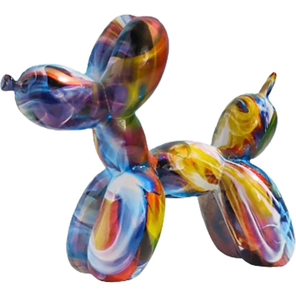 Ballong hund skulptur i harts av abstrakt hund staty dekorativ figurin graffiti skulpturer graffiti konst söt djur harts konst skulptur hantverk dekoration Style 6